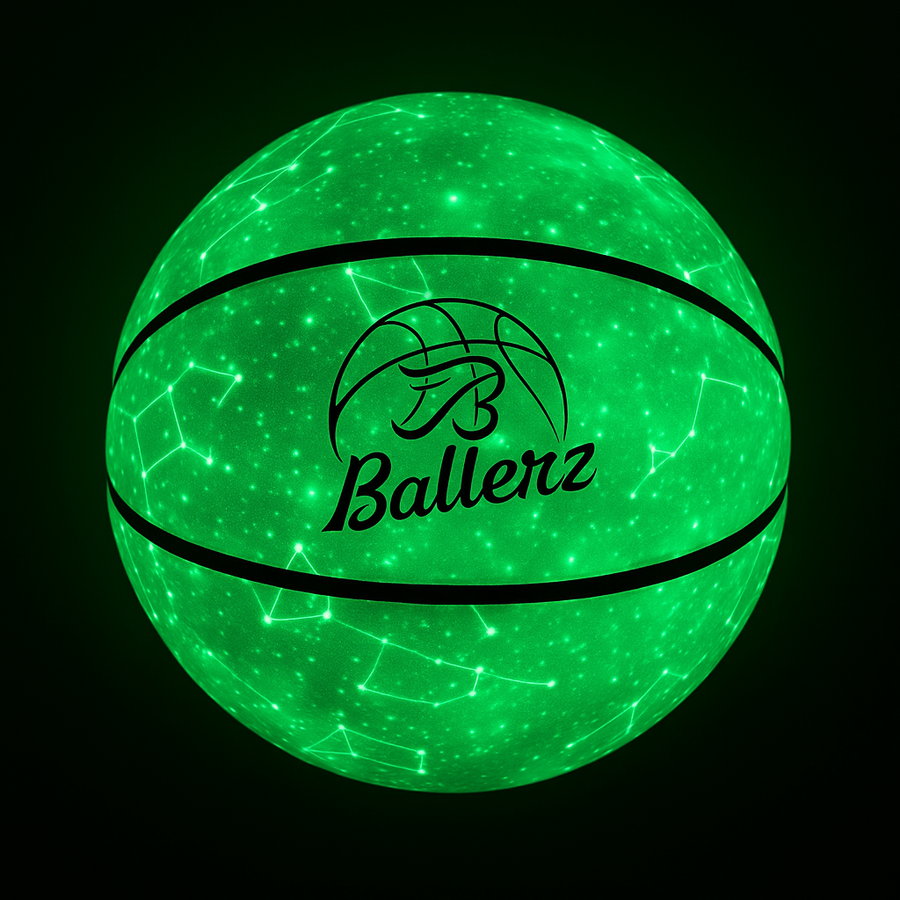 Ballon de basket lumineux étoilé bleu