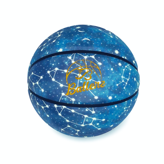 Ballon de basket lumineux étoilé bleu