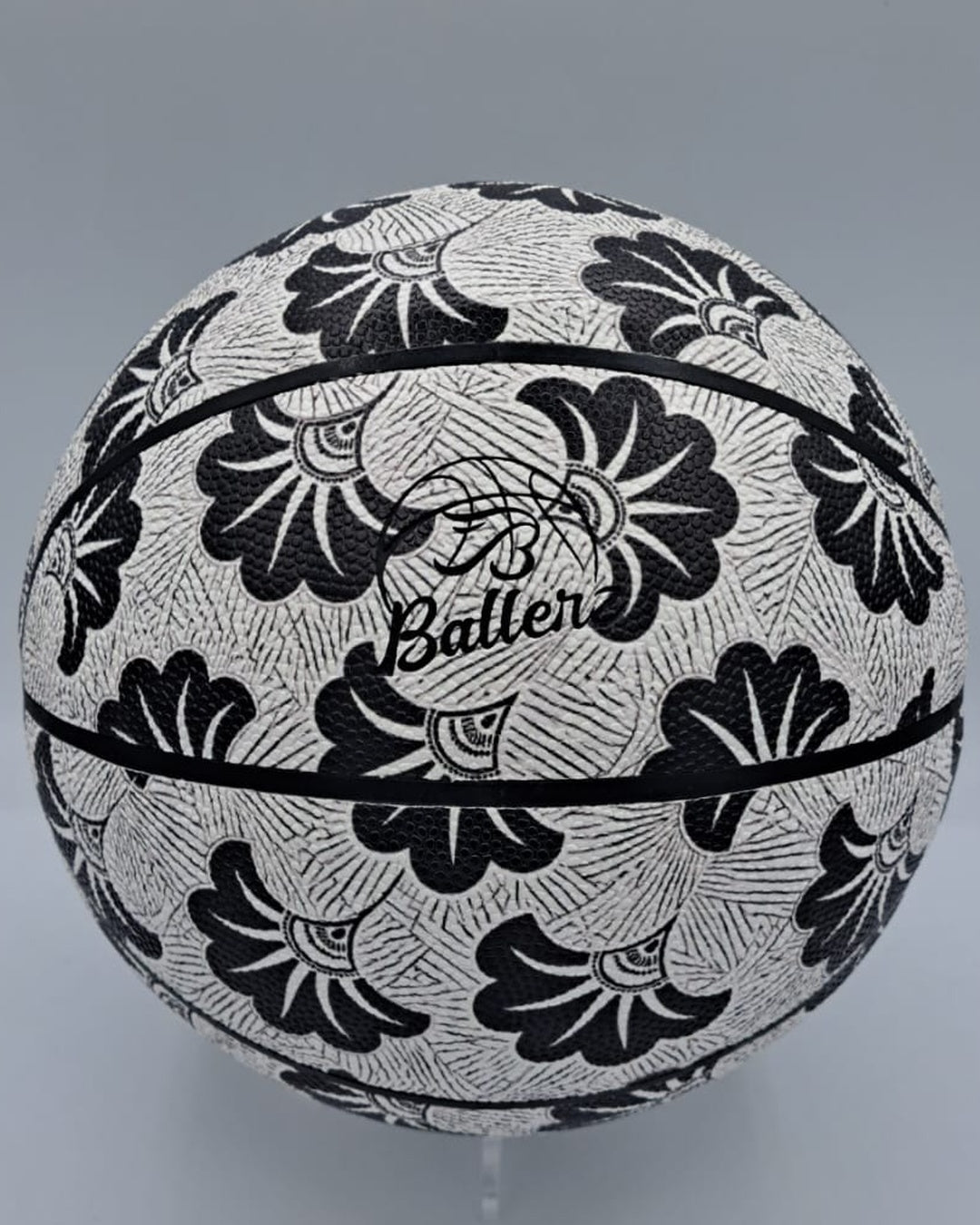 Ballon de basket Wax fleurs de mariage N&B