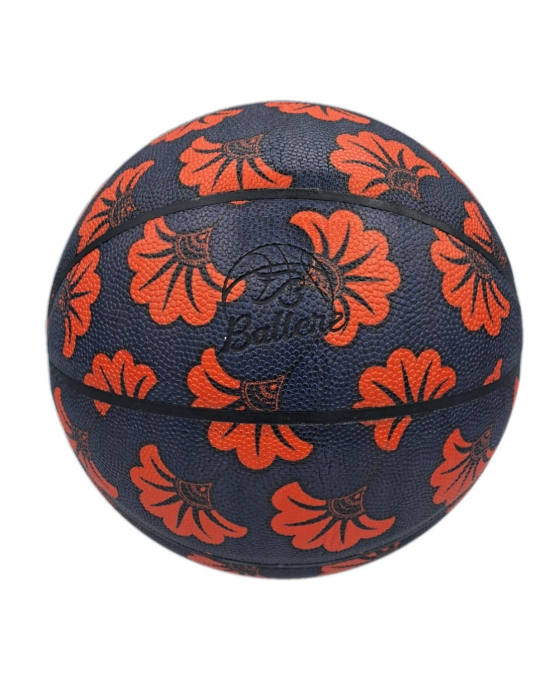 Ballon de Basket Wax Fleurs de Mariage Rouge & Bleu — Ballerz
